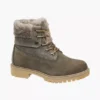 Grijze Nubuck Veterboot Gevoerd -Vanharen 1742280 P