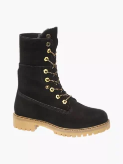 Zwarte Nubuck Veterboot Gevoerd -Vanharen 1742284 P3