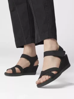 Zwarte Sandalette Sleehak -Vanharen 1800486 H10