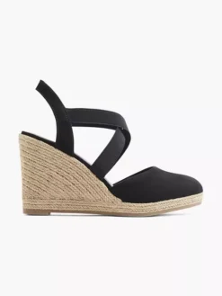Zwarte Espadrille Sleehak