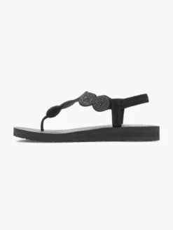 Skechers Zwarte Sandaal Strass -Vanharen 1932172 H2