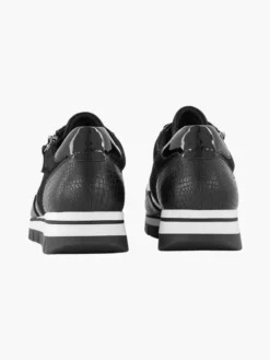 Zwarte Leren Sneaker Croco -Vanharen 1991561 P4