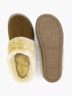 Beige Instap Pantoffel Gevoerd -Vanharen 1997440 H3
