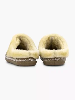 Beige Instap Pantoffel Gevoerd -Vanharen 1997440 H4