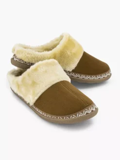 Beige Instap Pantoffel Gevoerd -Vanharen 1997440 H5