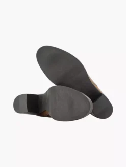 Bruine Leren Enkellaars Hak -Vanharen 1998203 P3