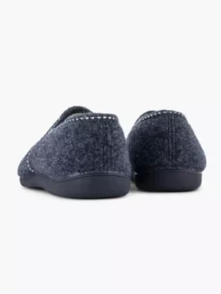 Donkerblauwe Pantoffel Wol -Vanharen 1998594 H4