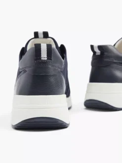 Donkerblauwe Leren Sneaker -Vanharen 2031839 H4