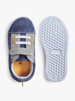 Blauwe Canvas Sneaker Krokodil -Vanharen 2033654 H3