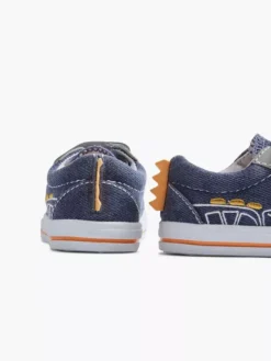 Blauwe Canvas Sneaker Krokodil -Vanharen 2033654 H4