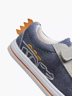 Blauwe Canvas Sneaker Krokodil -Vanharen 2033654 H5