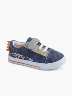 Blauwe Canvas Sneaker Krokodil -Vanharen 2033654 H6