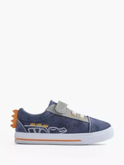 Blauwe Canvas Sneaker Krokodil -Vanharen 2033654 HL1