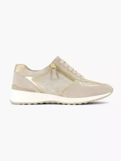 Beige Leren Sneaker