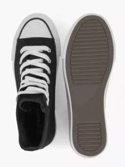 Zwarte Hoge Canvas Sneaker -Vanharen 2066355 H3