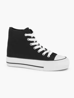 Zwarte Hoge Canvas Sneaker -Vanharen 2066355 H6
