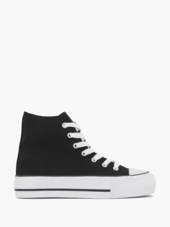Zwarte Hoge Canvas Sneaker -Vanharen 2066355 HL1