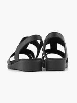 Zwarte Leren Sandaal -Vanharen 2070448 H4