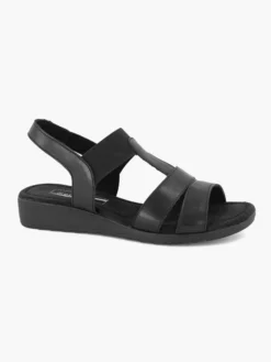 Zwarte Leren Sandaal -Vanharen 2070448 H6