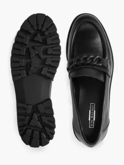 Zwarte Leren Chunky Loafer Sierketting -Vanharen 2070845 H3