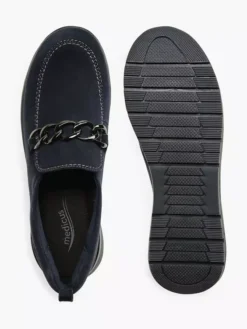 Blauwe Leren Instapper Sierketting -Vanharen 2089689 H3