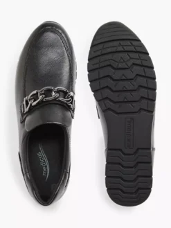 Zwarte Leren Instapper Sierketting -Vanharen 2089712 H3