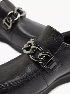 Zwarte Leren Instapper Sierketting -Vanharen 2089712 H5