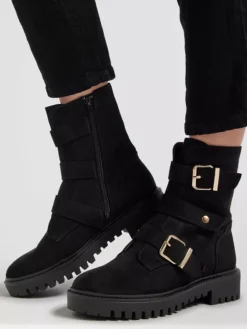 Zwarte Enkellaarzen Siergesp -Vanharen 2096413 H10