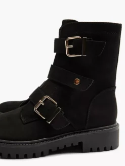 Zwarte Enkellaarzen Siergesp -Vanharen 2096413 H5