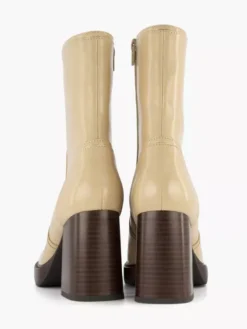 Creme Enkellaars Hoge Hak -Vanharen 2100455 H4