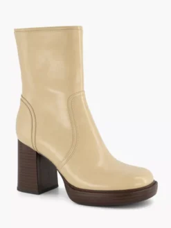 Creme Enkellaars Hoge Hak -Vanharen 2100455 H6