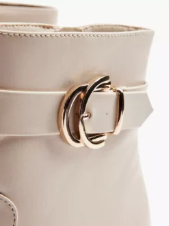 Beige Enkellaars Gesp -Vanharen 2100508 H5