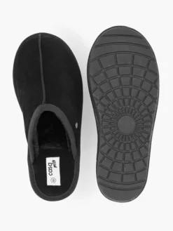 Zwarte Leren Instap Pantoffel -Vanharen 2110945 H3