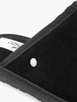 Zwarte Leren Instap Pantoffel -Vanharen 2110945 H5