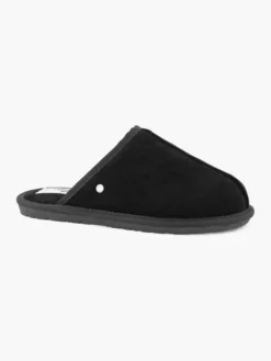 Zwarte Leren Instap Pantoffel -Vanharen 2110945 H6