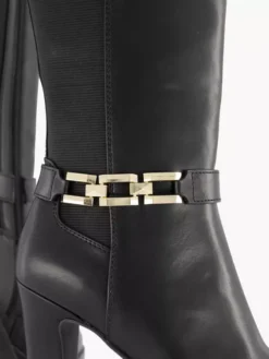 Zwarte Lange Laars Sierkietting Hoge Hak -Vanharen 2112241 H5