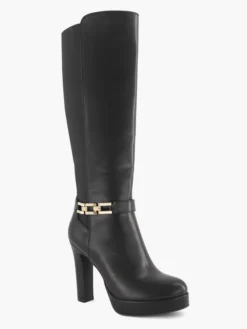 Zwarte Lange Laars Sierkietting Hoge Hak -Vanharen 2112241 H6