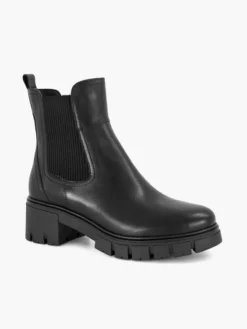 Zwarte Leren Chelsea Boot Hak -Vanharen 2114607 H6