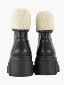 Zwarte Chunky Enkelboot Teddy -Vanharen 2117873 H4