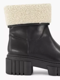 Zwarte Chunky Enkelboot Teddy -Vanharen 2117873 H5