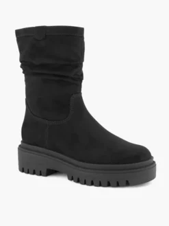 Zwarte Chunky Boot Gevoerd -Vanharen 2117879 H6