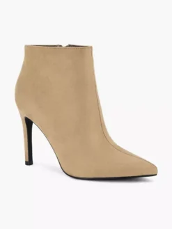 Zandkleurige Enkellaars Hoge Hak -Vanharen 2119493 H6