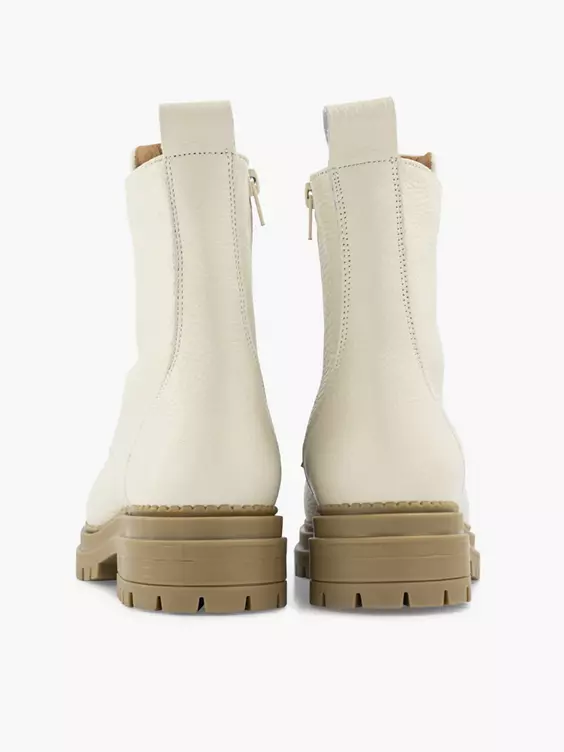 Off White Leren Boot Sierrits 6 Off White Leren Boot Sierrits - Afbeelding 4