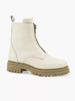 Off White Leren Boot Sierrits 13 Off White Leren Boot Sierrits -Vanharen 2119575 H6