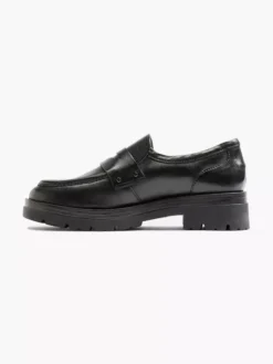 Zwarte Leren Chunky Loafer -Vanharen 2121237 H2