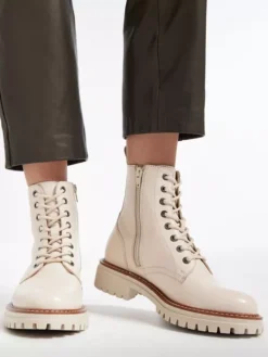 Beige Leren Veterboot -Vanharen 2121570 H10