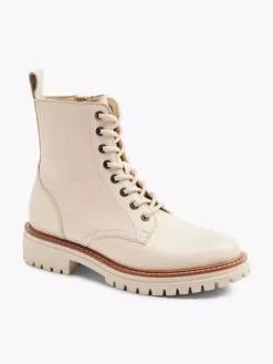 Beige Leren Veterboot -Vanharen 2121570 H6