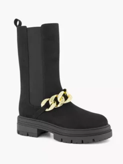 Zwarte Chelsea Boot Sierketting -Vanharen 2122756 H6