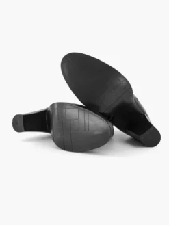 Zwarte Leren Enkellaars -Vanharen 2125487 H3