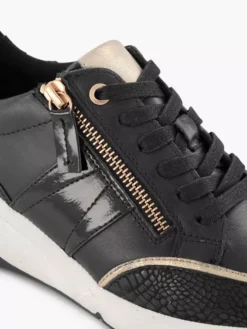 Zwarte Leren Sneaker -Vanharen 2126120 H5